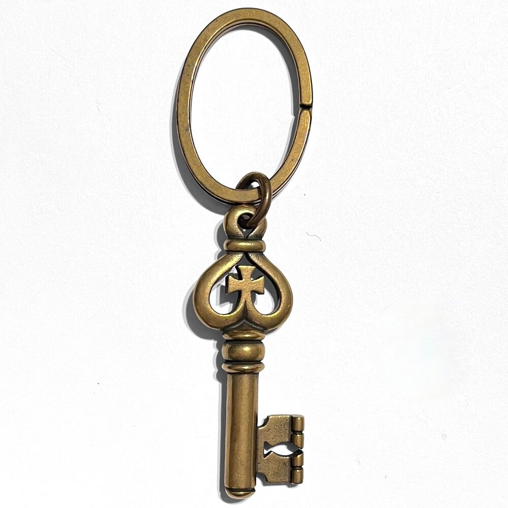 VTG James Avery Bronze Keychain Skeleton Key Heart Cross Fish Keyring Retired